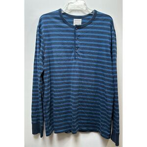 J. Crew men’s blue & navy striped Henley size XL. #26-0679